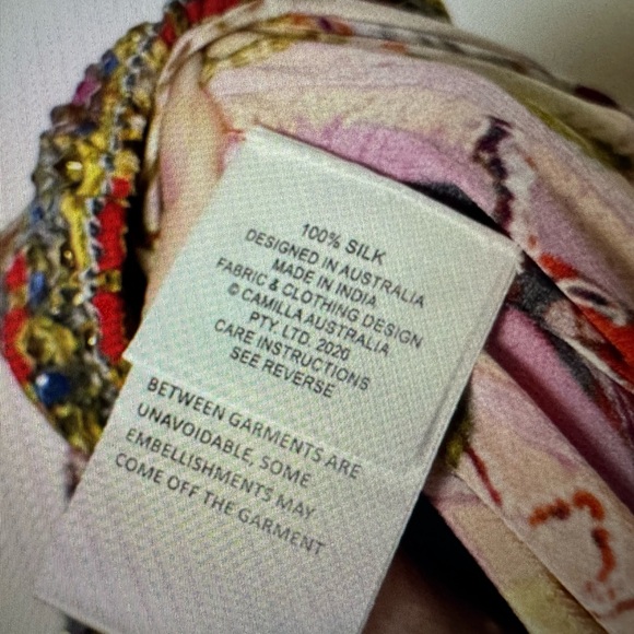 New Camilla Tie Waist Strapless Jumpsuit Artesania Mania 100% Silk Red Small - Picture 6 of 13